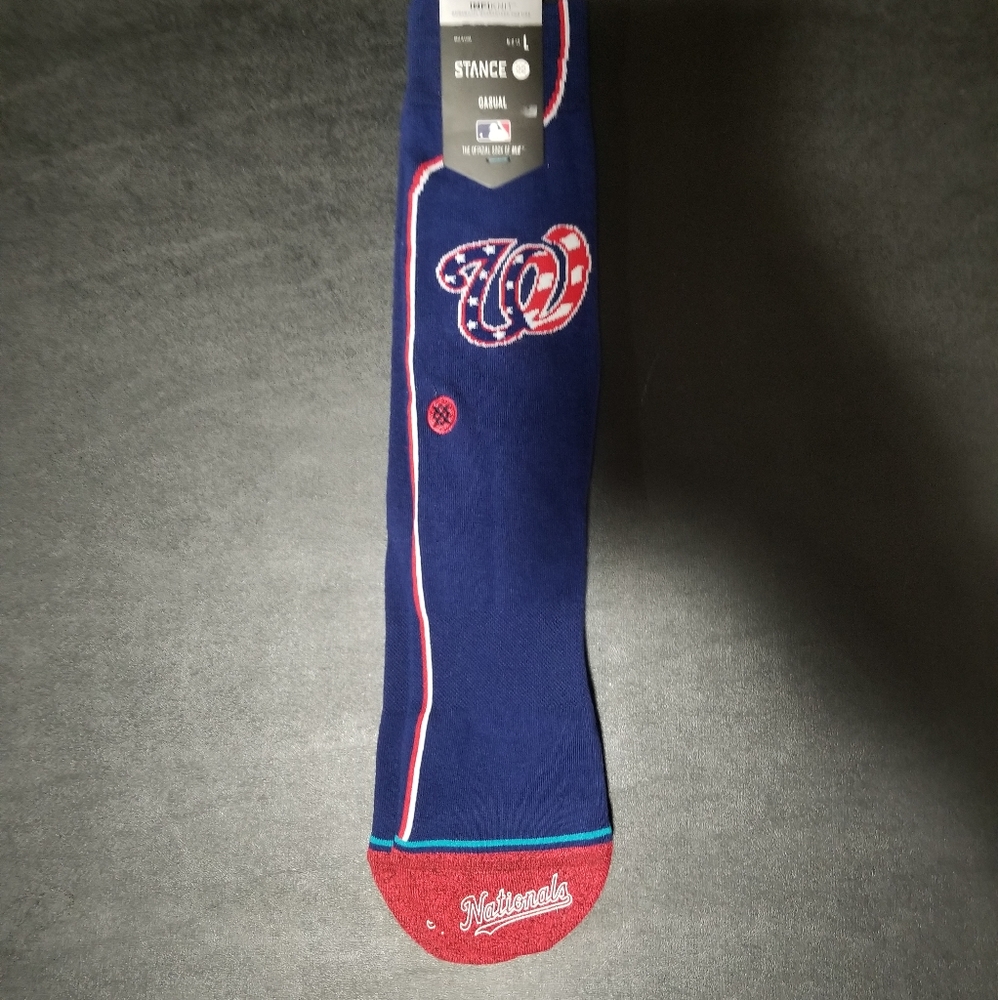 Washington Nationals baseball team socks.